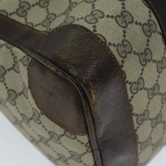 GUCCI GG Canvas Web Sherry Line Hand Bag PVC Beige Green Red Auth 73093 - Picture 10 of 16